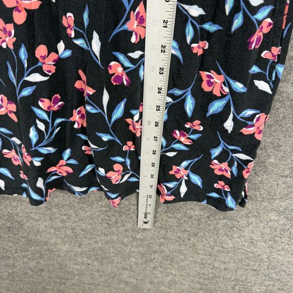 Lands' End Dress Women M Medium Black Floral Shift Short V-Neck Sleeveless - Picture 5 of 7